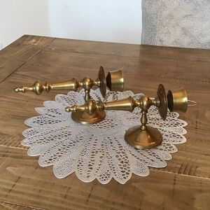 Brass long dramatic sconces, wall mount.